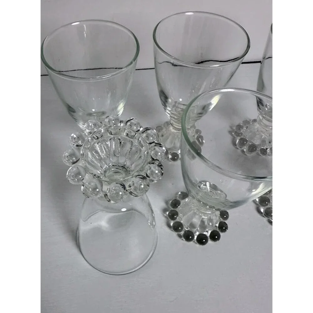 6 Vintage Anchor Hocking Berwick Boopie Wine Juice‎ Clear Glass 4 1/2 Inch